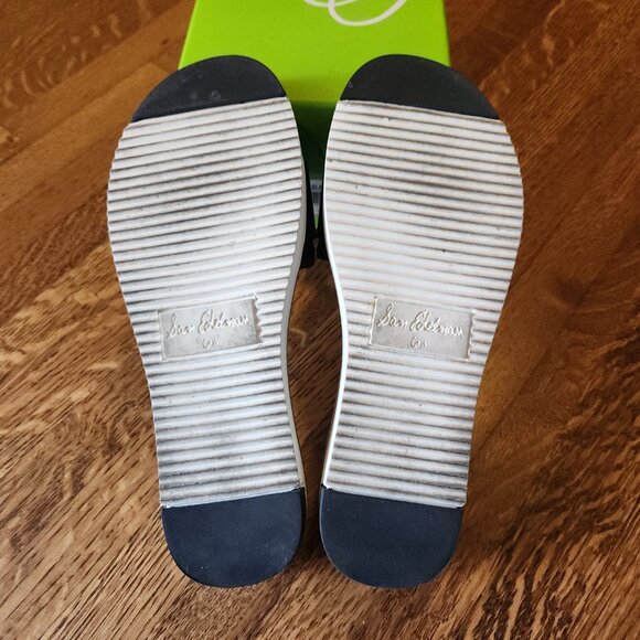 Sam Edelman Black Sandal Slide Ariane Marble Buckle Leather Platform Size 6.5 - Picture 15 of 16